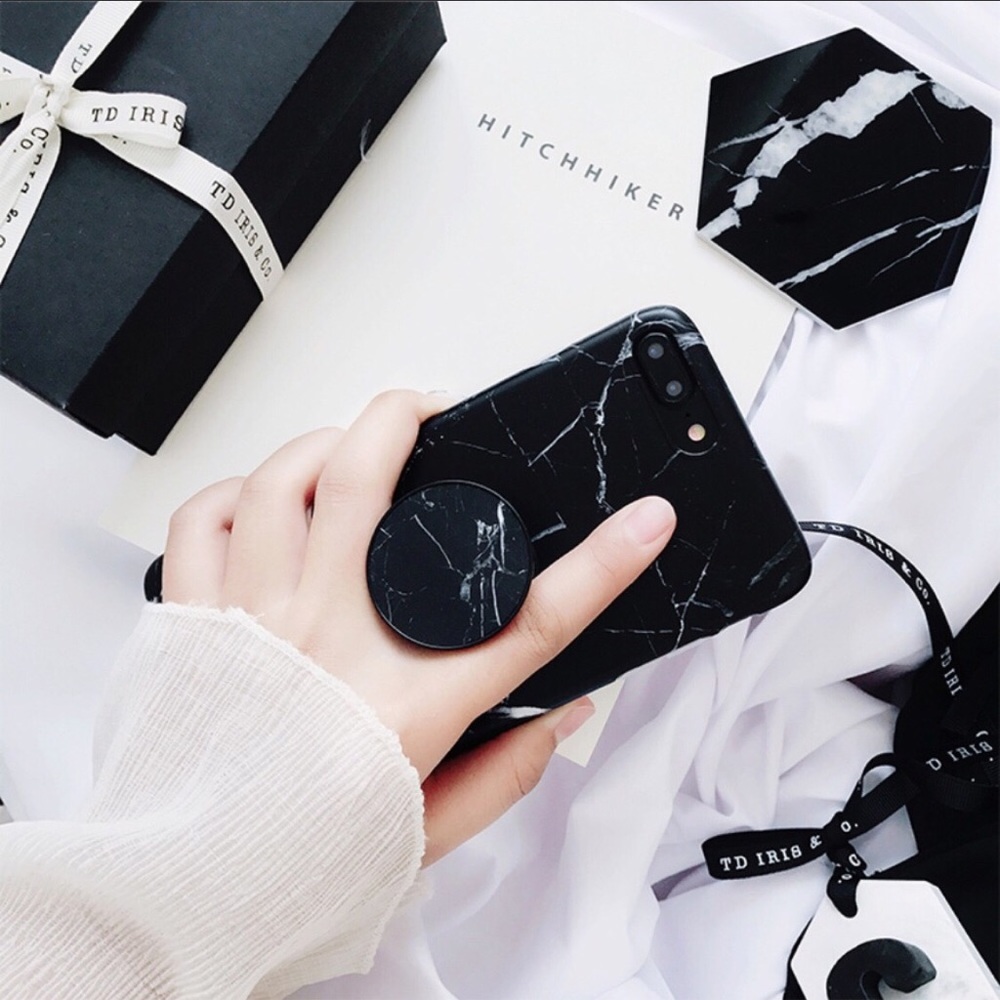 ✨ Iphone 7/8 Plus Grip Holder Marble Cover Case